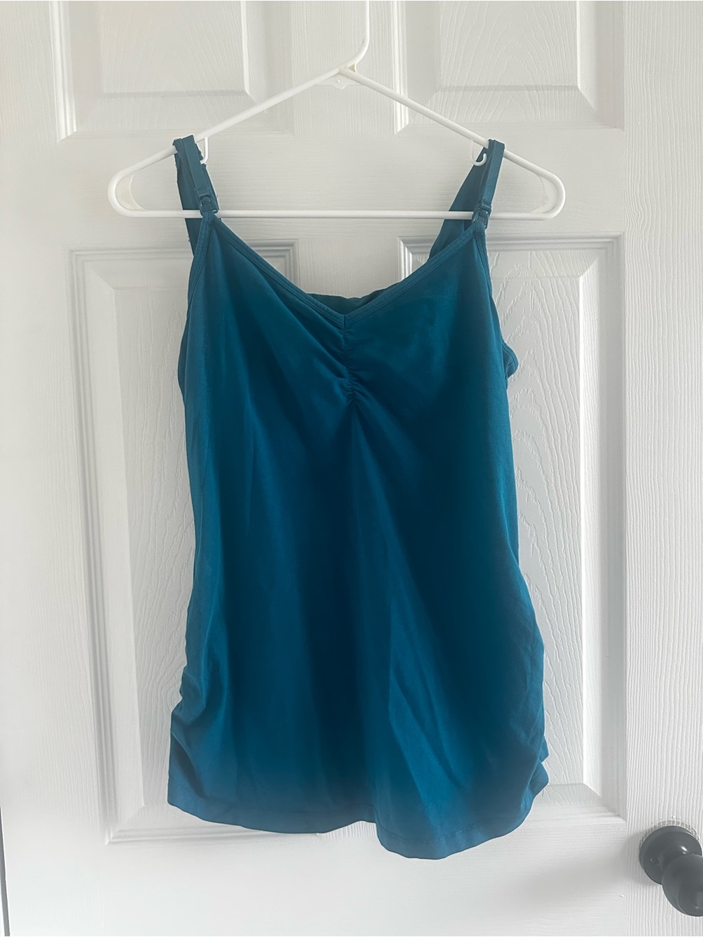 Motherhood Women's Medium Teal Blue Green Spaghetti Strap Nursing Tank Top